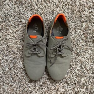 Thereabouts Boys Milford Jr Dress Shoes Gray /Orange Faux Suede Memory Foam 6M